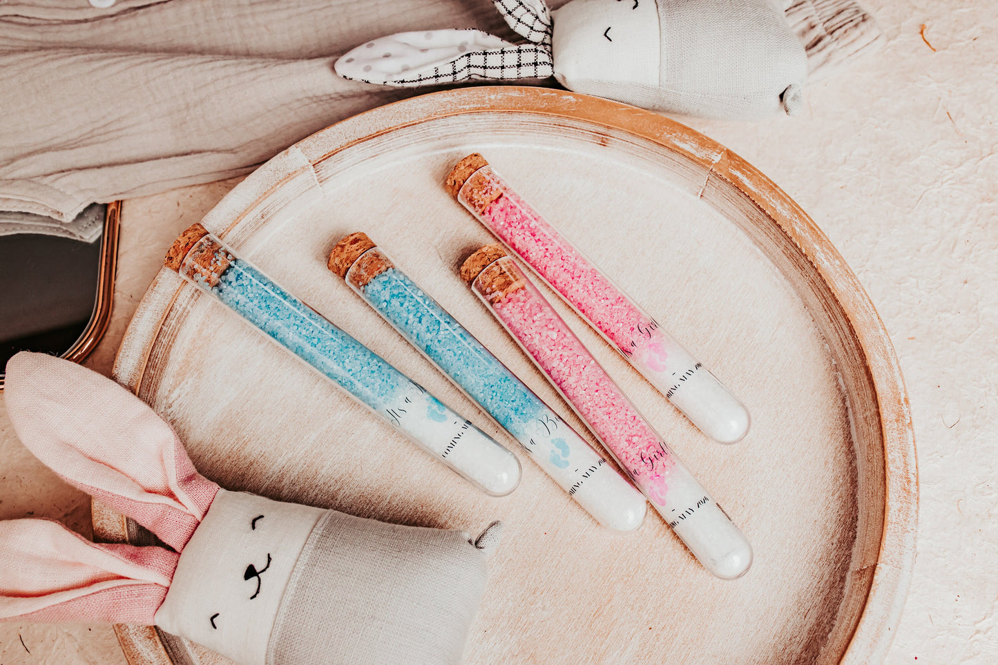 Baby Shower Bath Salts: Pink & Blue Spa Favors