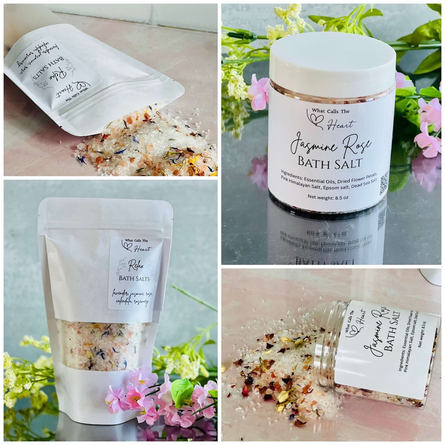 Bath Salt Pouches, & Jars
