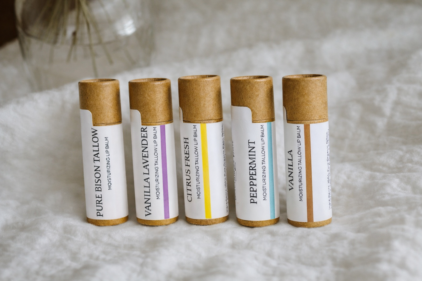 Bison Tallow Lip Balm | Organic | Grass Fed | Natural Skincare for Chapped Lips