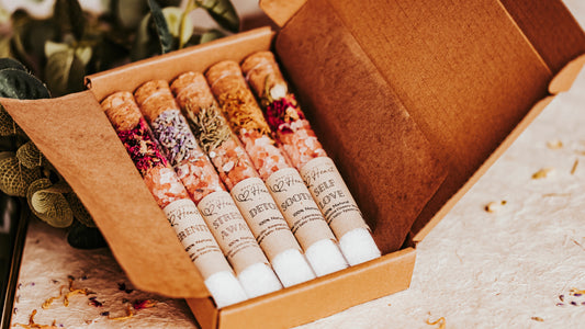 Luxury Bath Salt Gift Set – 5 Relaxing Aromatherapy Soaks in Gift Box | Spa Gift for Women & Men - What Calls The Heart