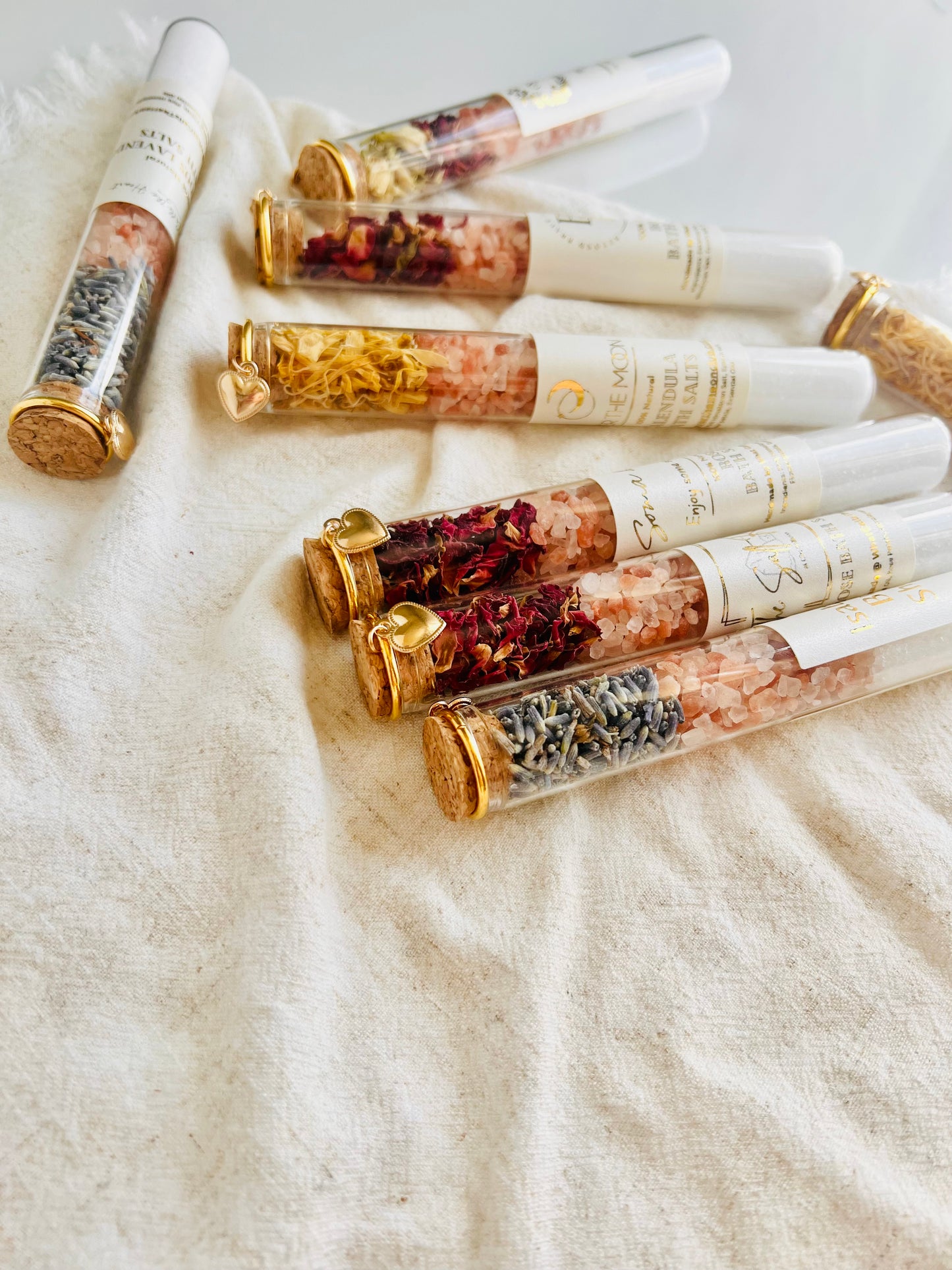 Personalized Bath Salt Tubes, Gold Label Luxury Favors, Bridal Shower, Wedding, Baby Shower Gifts