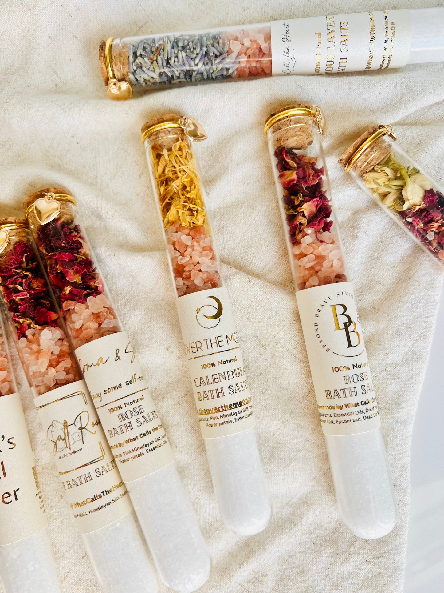 Personalized Bath Salt Tubes, Gold Label Luxury Favors, Bridal Shower, Wedding, Baby Shower Gifts