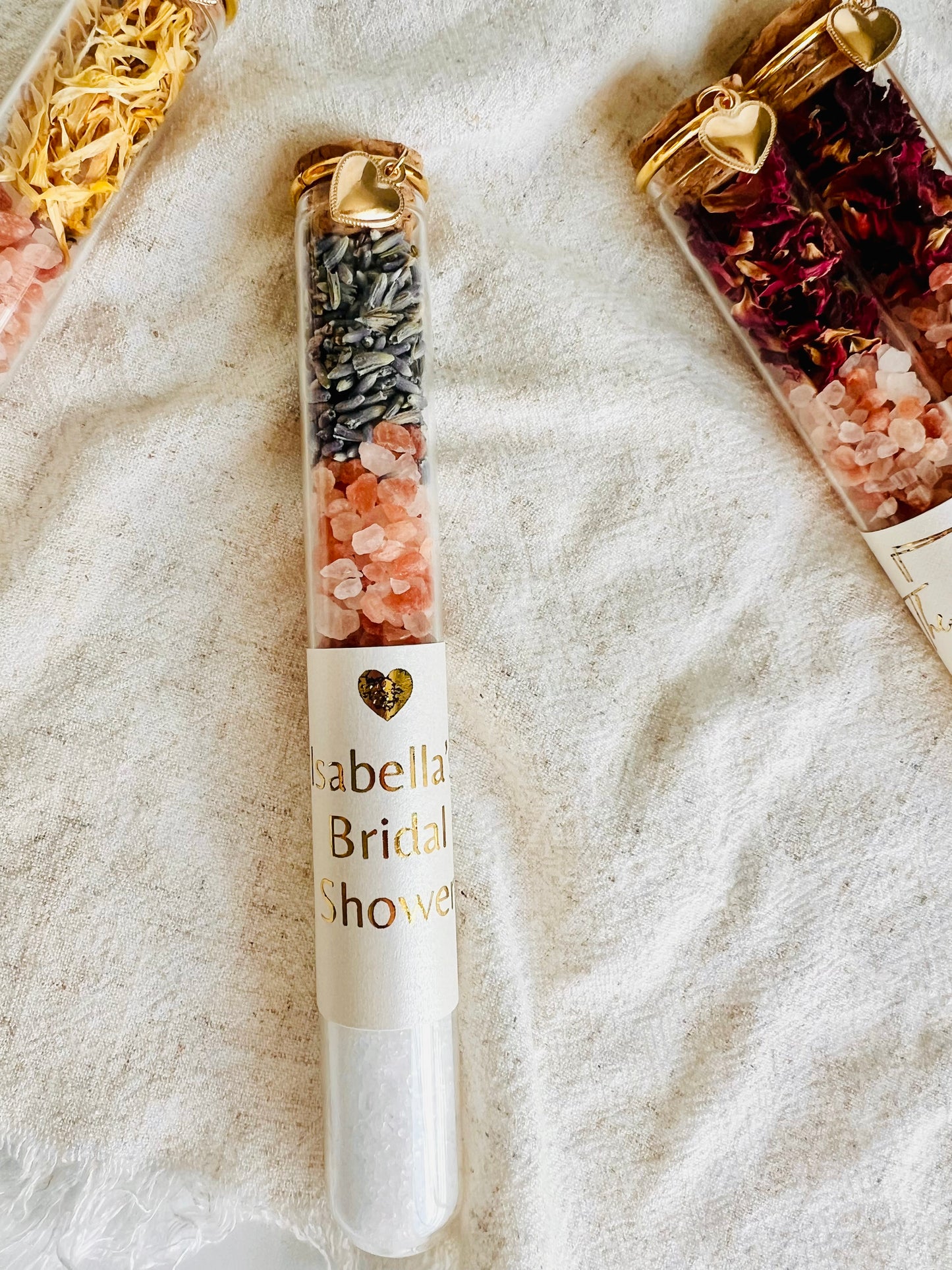 Personalized Bath Salt Tubes, Gold Label Luxury Favors, Bridal Shower, Wedding, Baby Shower Gifts