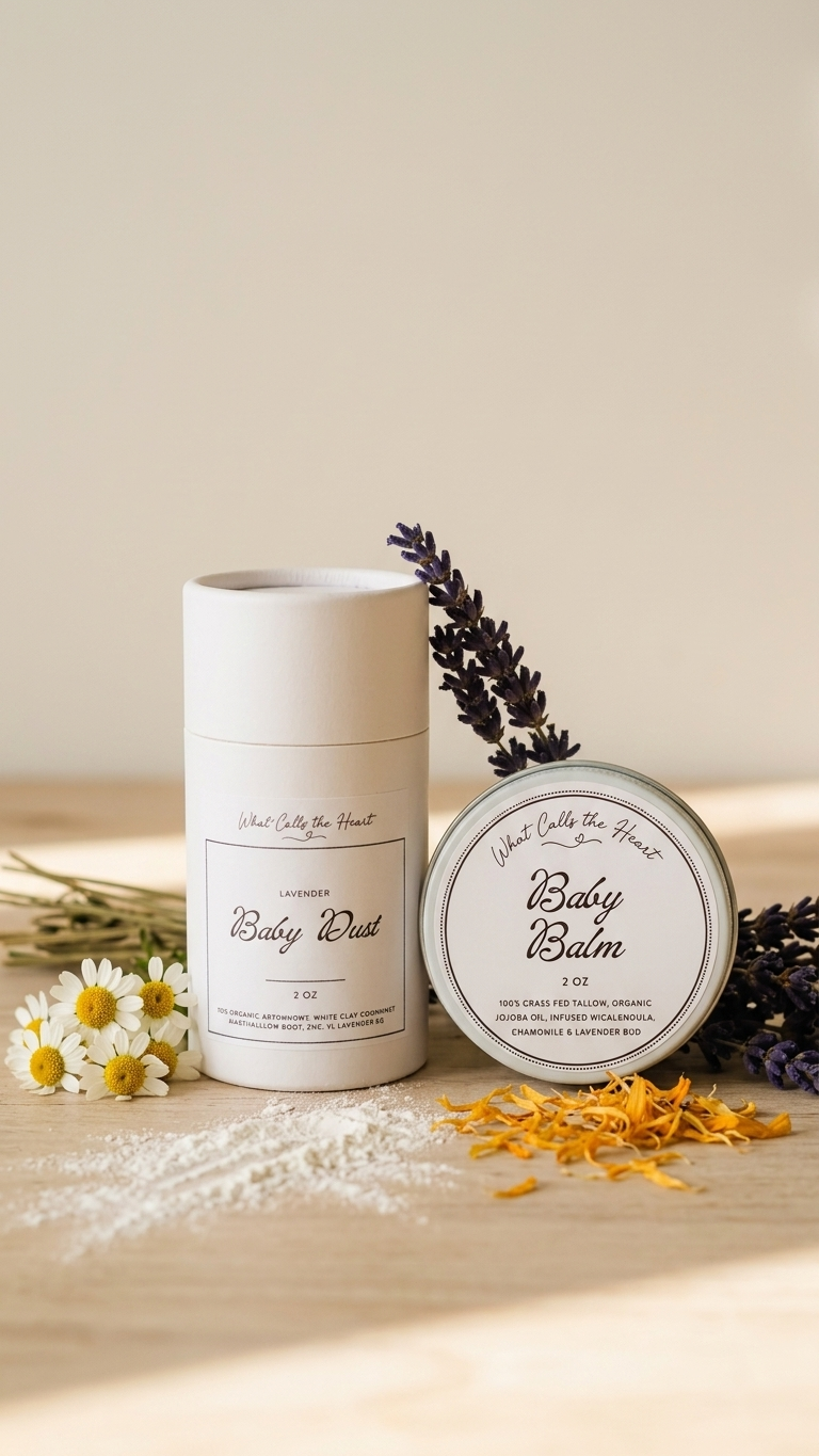 Organic Baby Powder Talc Free – Arrowroot, White Clay, Comfrey, Marshmallow Root & Zinc | Natural Diaper Rash Care