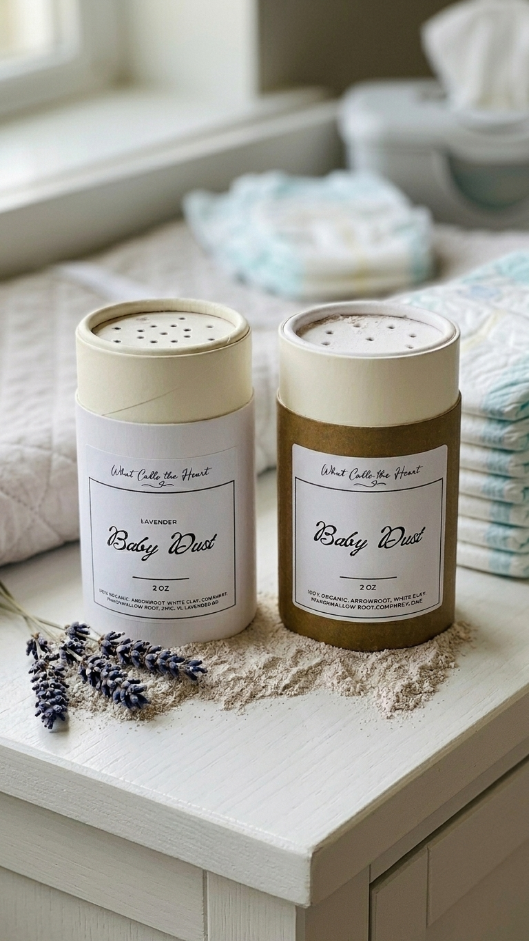 Organic Baby Powder Talc Free – Arrowroot, White Clay, Comfrey, Marshmallow Root & Zinc | Natural Diaper Rash Care