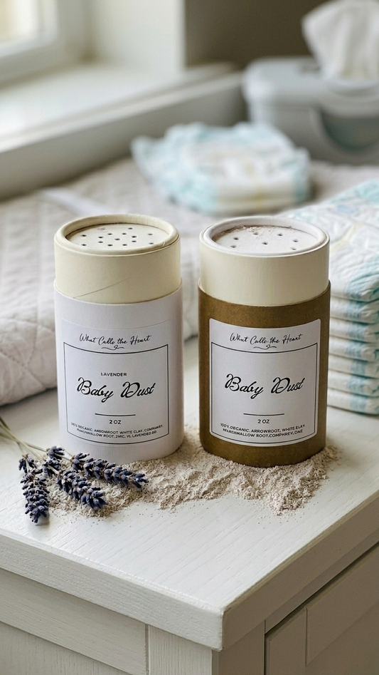 Organic Baby Powder Talc Free – Arrowroot, White Clay, Comfrey, Marshmallow Root & Zinc | Natural Diaper Rash Care