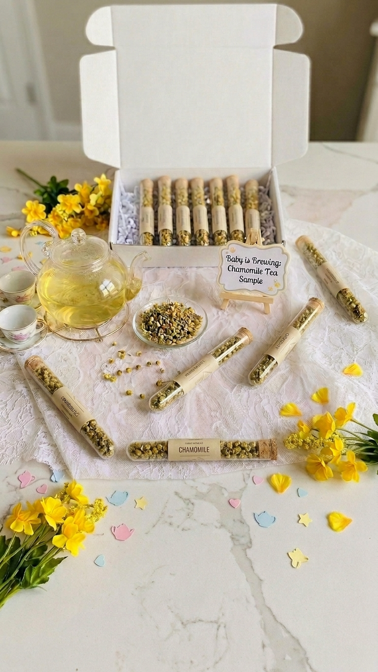 Chamomile Loose Leaf Tea Favors: Bridal Shower Tea Party