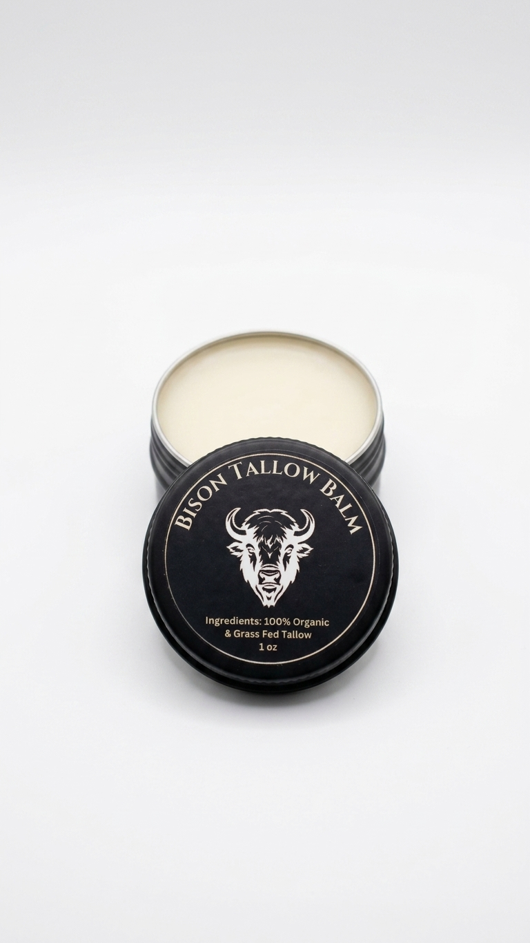 1 oz Bison Tallow Balm for Natural Skin Nourishment and Moisturizing