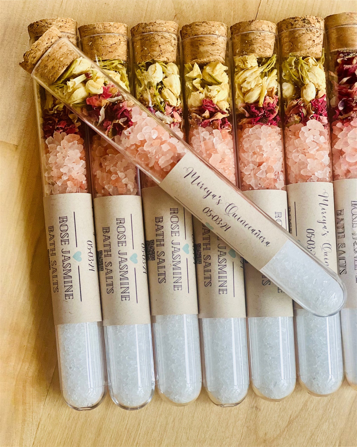Bath Salts Spa Favors: Himalayan, Lavender, Rose - 3.1oz Tubes