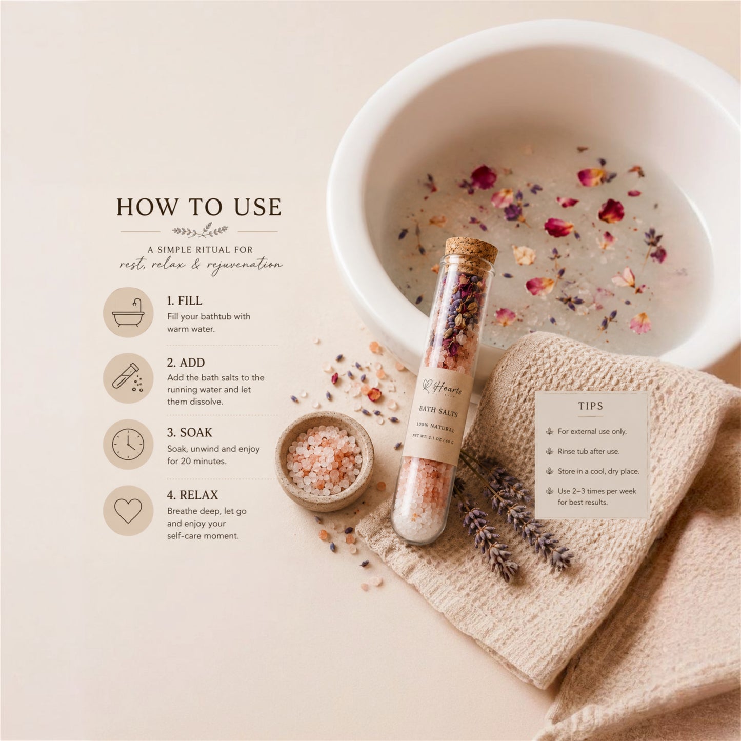 Natural Bath Salt Variety Pack –  Epsom Detox Soak