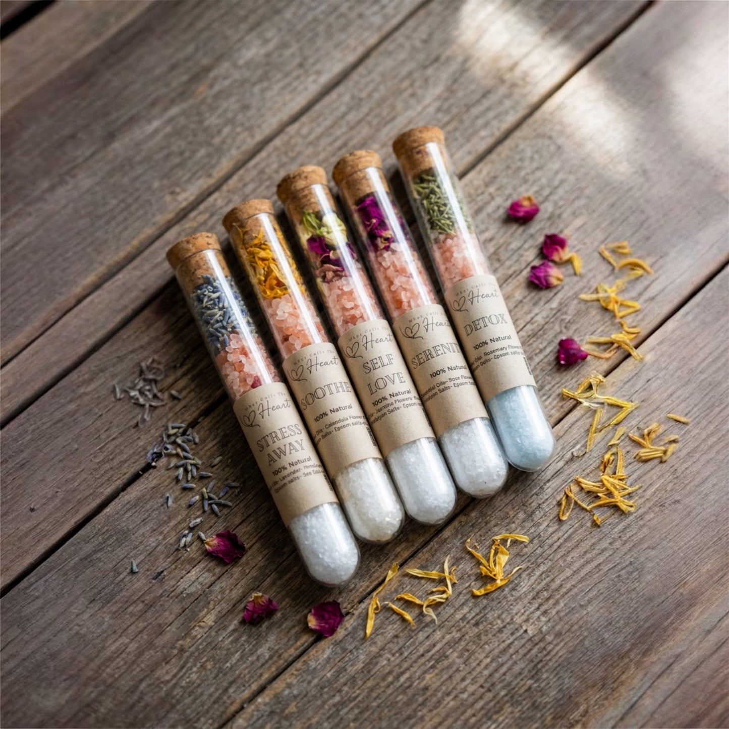 Detox Bath Treatment Collection Natural Salt Therapy Variety Pack Dead Sea Mineral Blend Epsom Salt Relaxation Soak Pink Himalayan Wellness Essential Flower Infused Aromatherapy Lavender Rose Jasmine Calendula Rosemary Botanical Stress