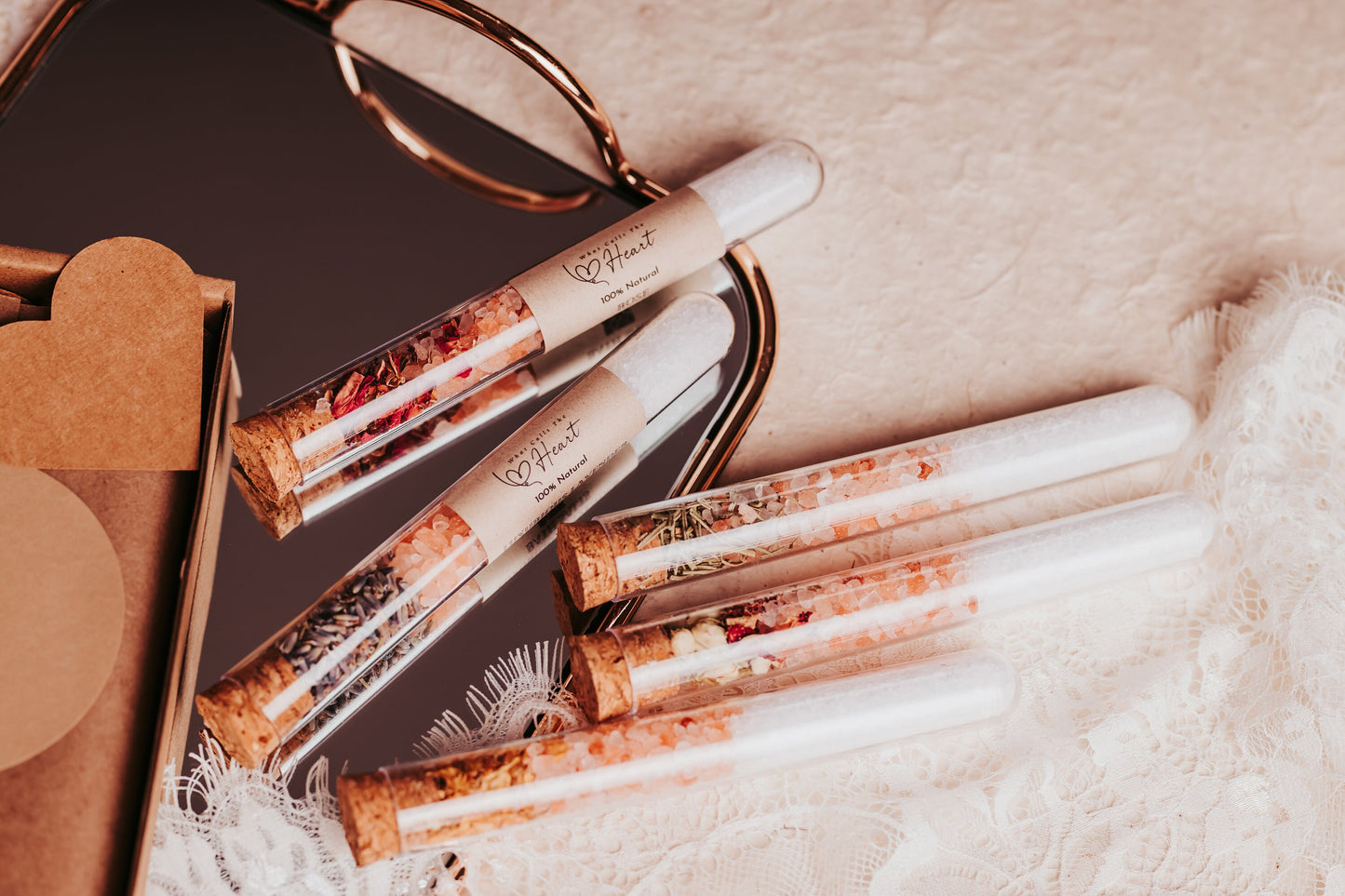 Bath Salts Spa Favors: Himalayan, Lavender, Rose - 3.1oz Tubes