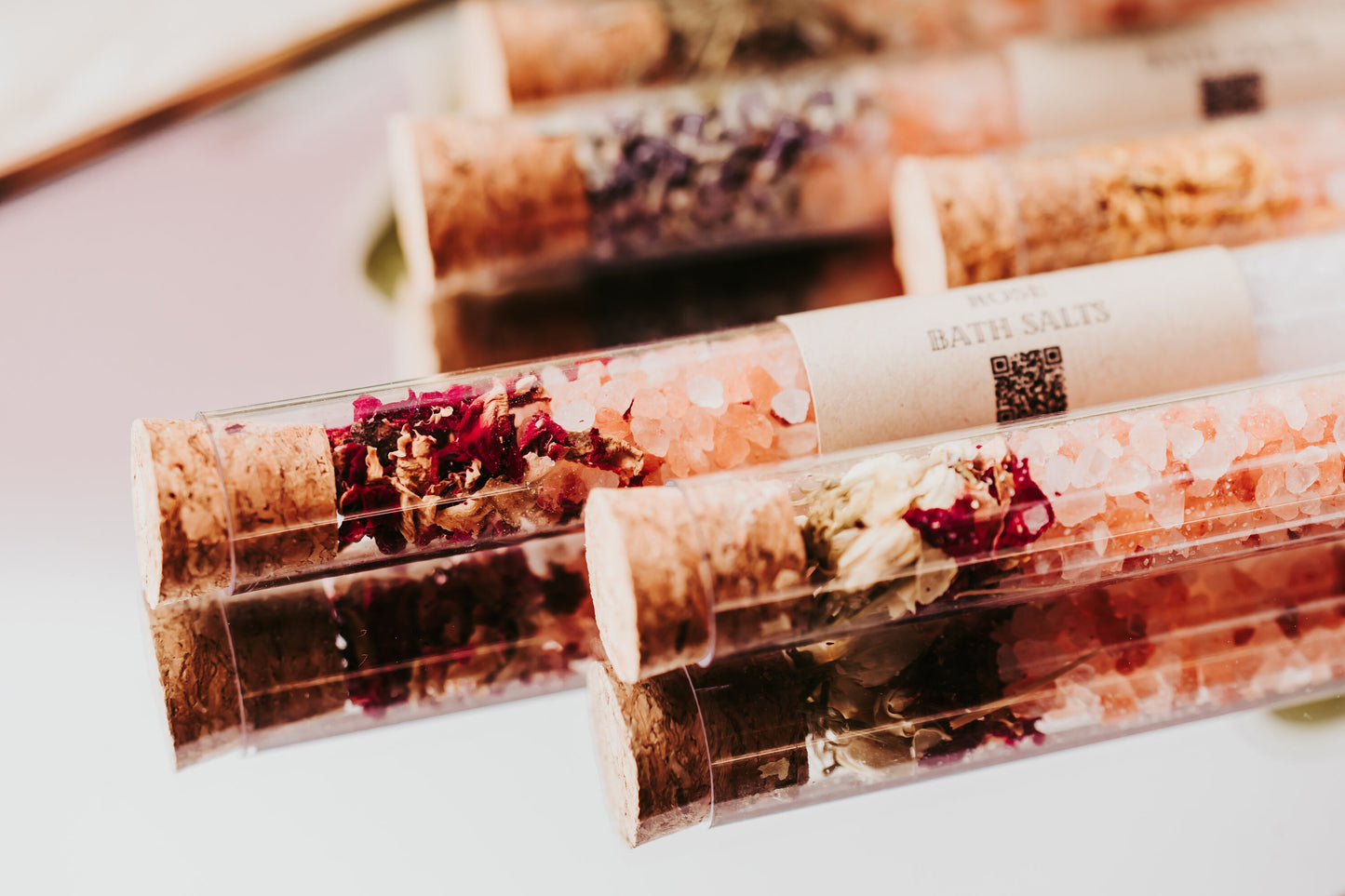 Bath Salts Spa Favors: Himalayan, Lavender, Rose - 3.1oz Tubes