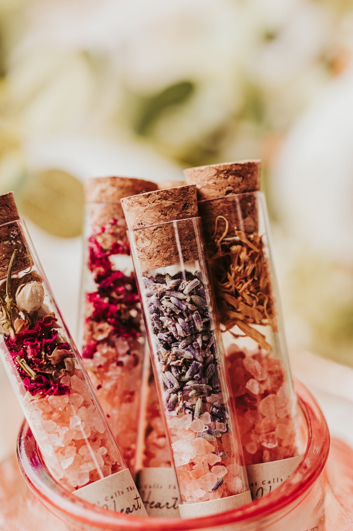 Bath Salts Spa Favors: Himalayan, Lavender, Rose - 3.1oz Tubes