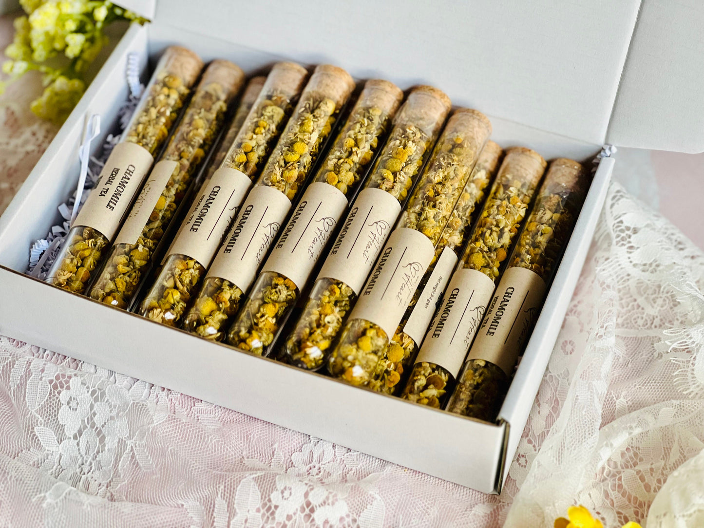 Chamomile Loose Leaf Tea Favors: Bridal Shower Tea Party