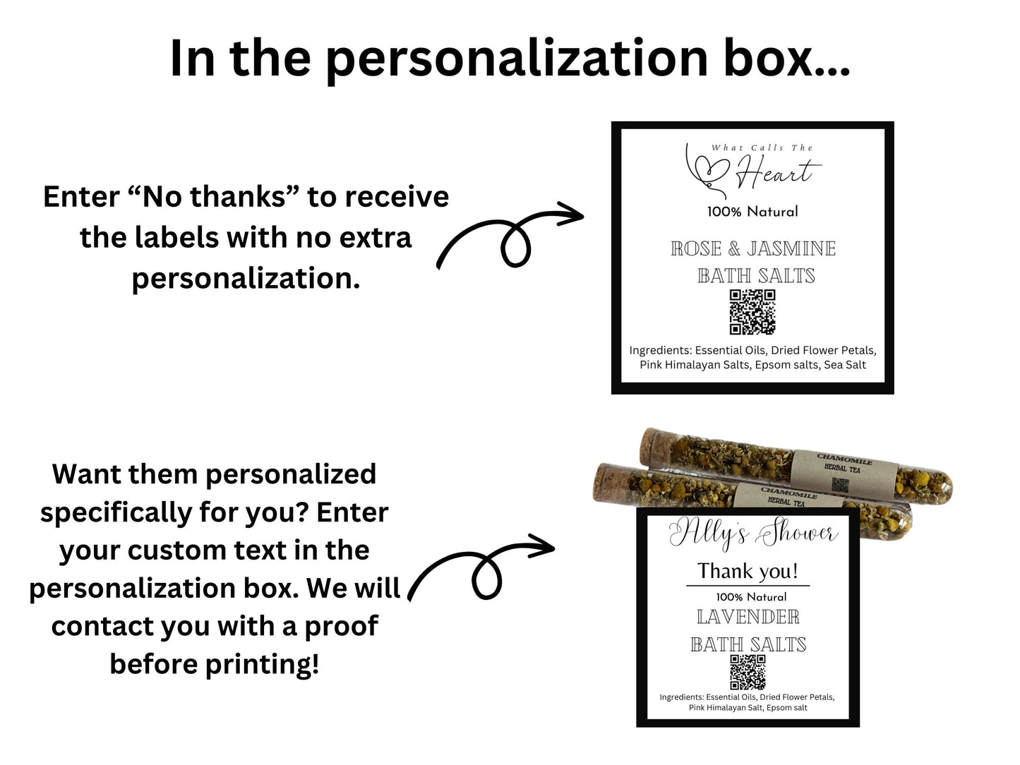 Chamomile Loose Leaf Tea Favors: Bridal Shower Tea Party