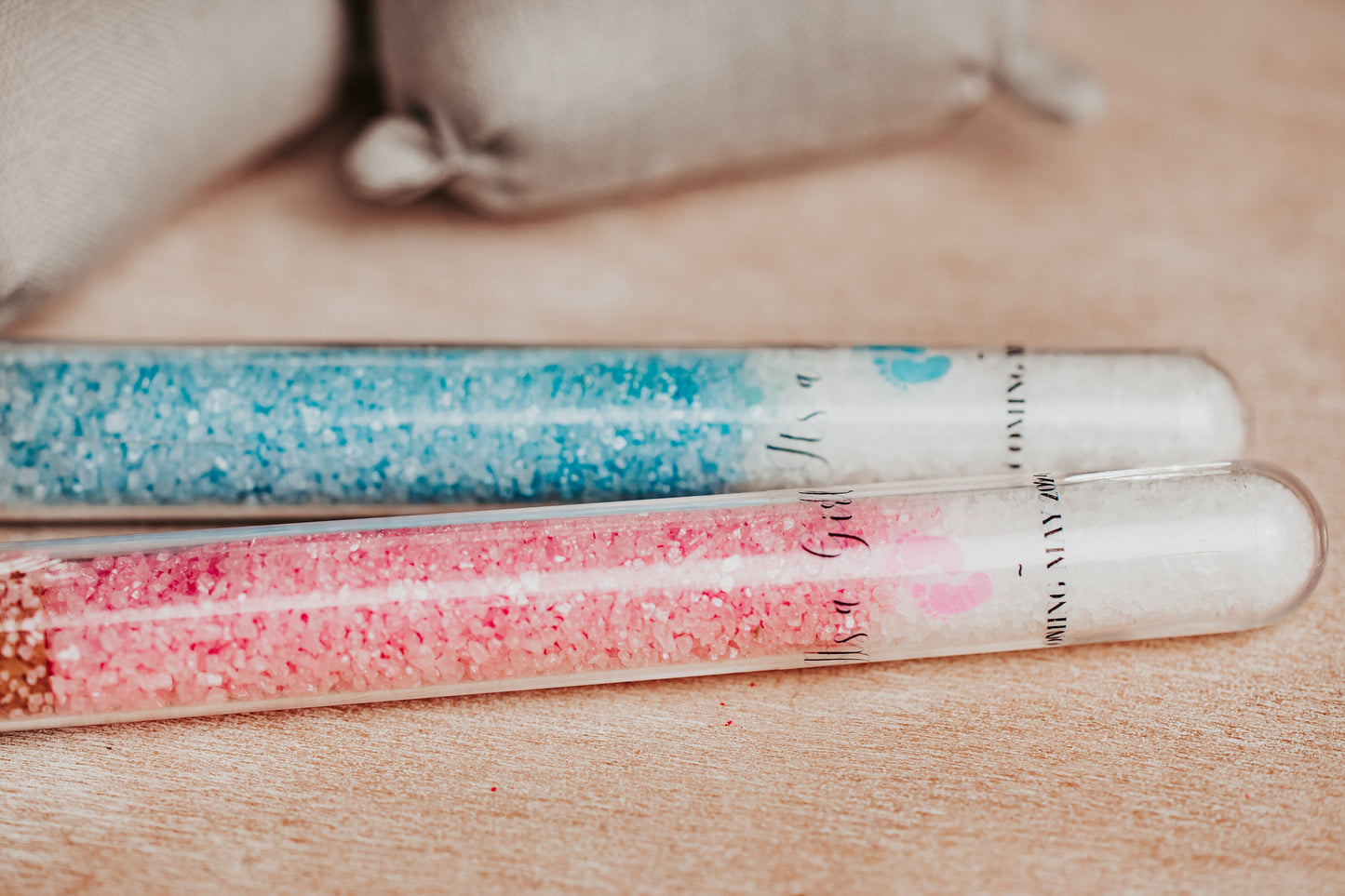 Baby Shower Bath Salts: Pink & Blue Spa Favors
