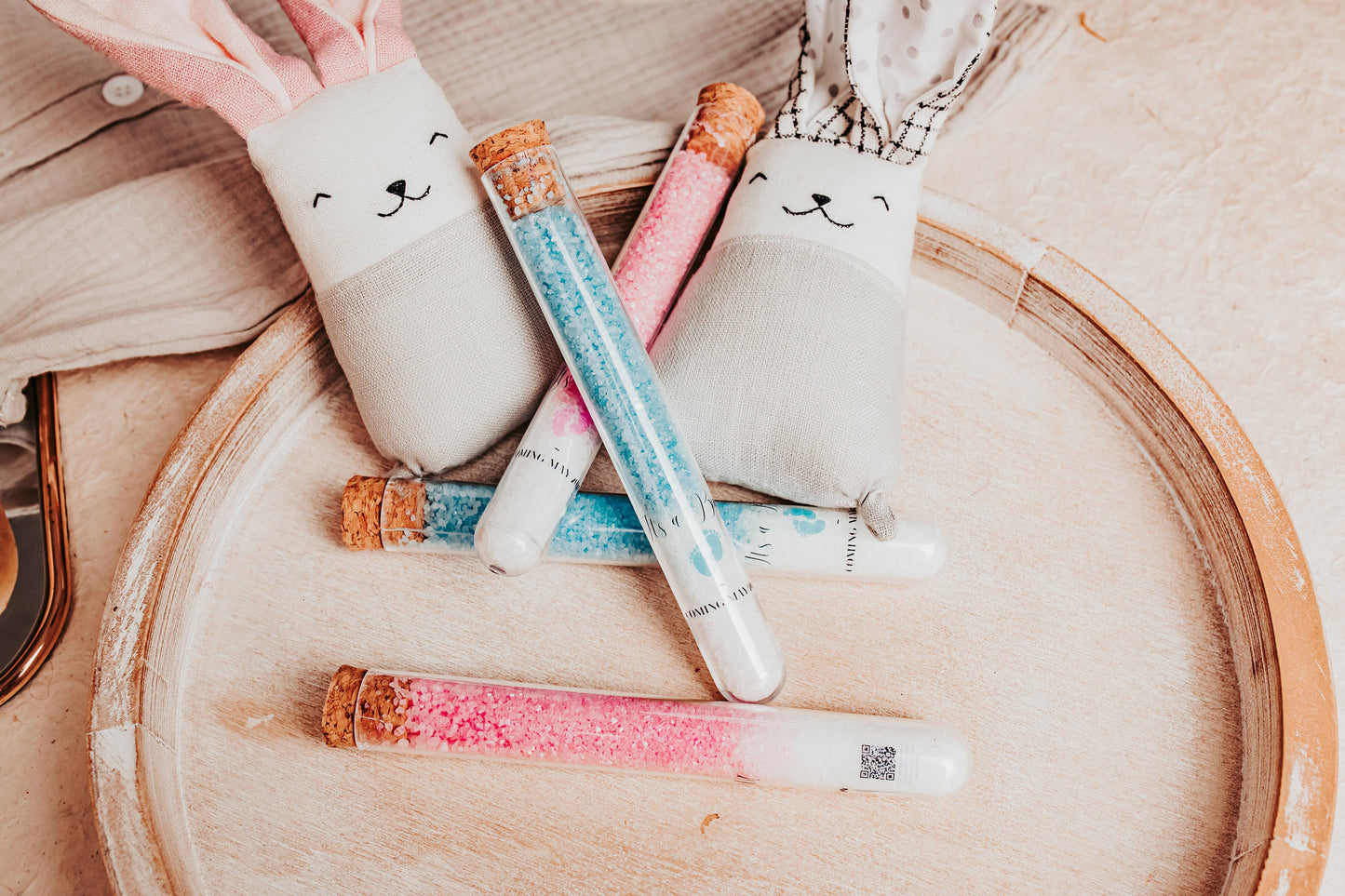 Baby Shower Bath Salts: Pink & Blue Spa Favors