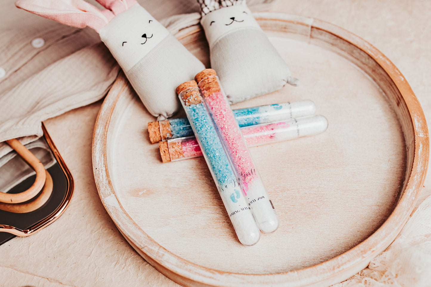 Baby Shower Bath Salts: Pink & Blue Spa Favors