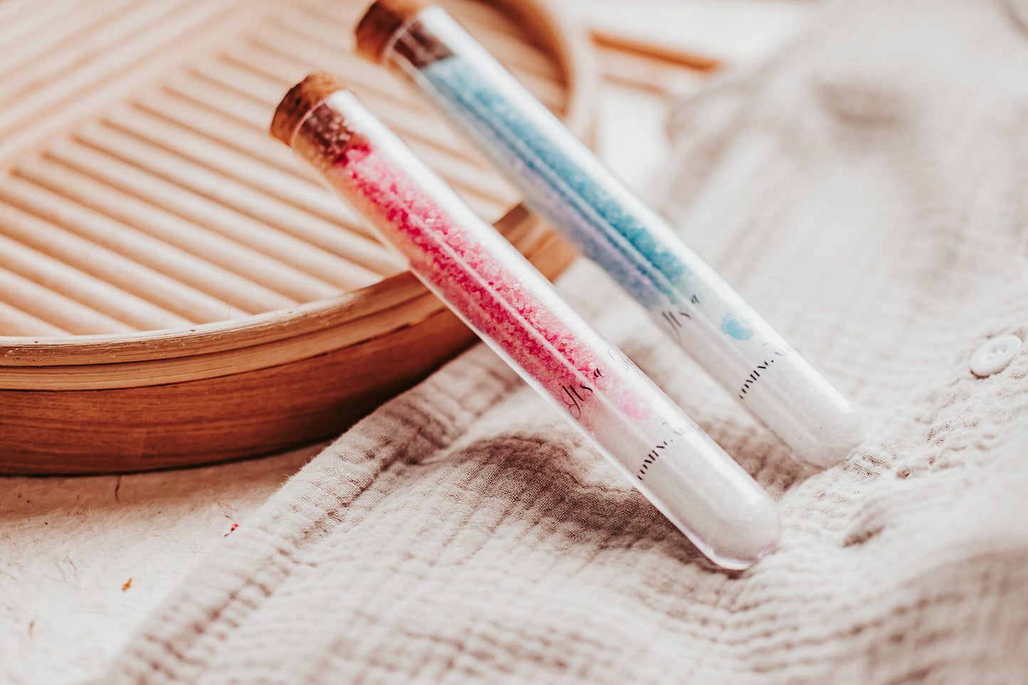 Baby Shower Bath Salts: Pink & Blue Spa Favors