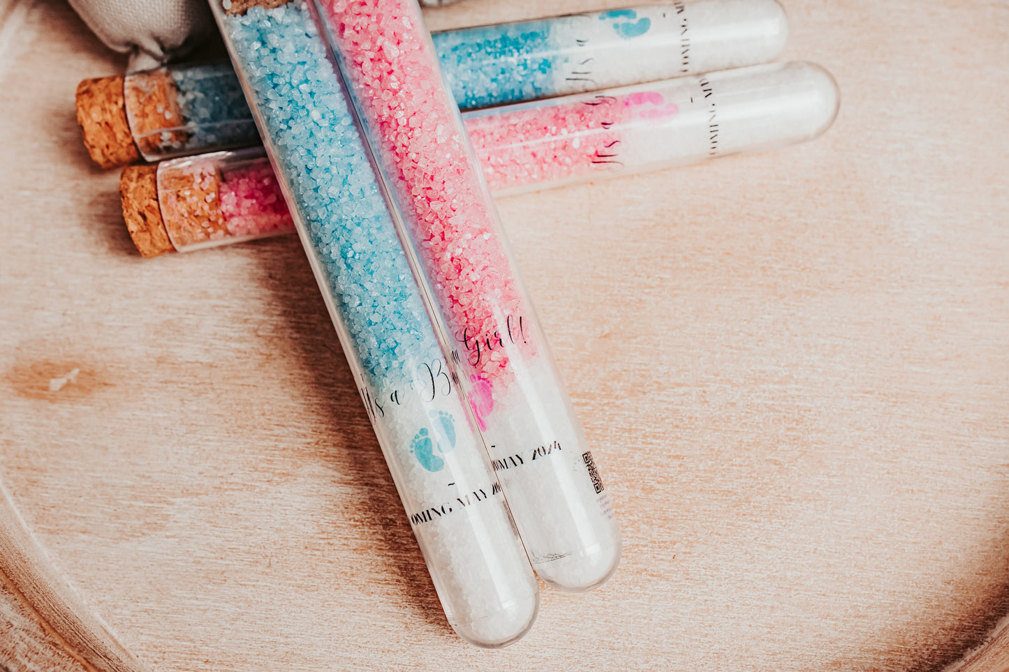 Baby Shower Bath Salts: Pink & Blue Spa Favors