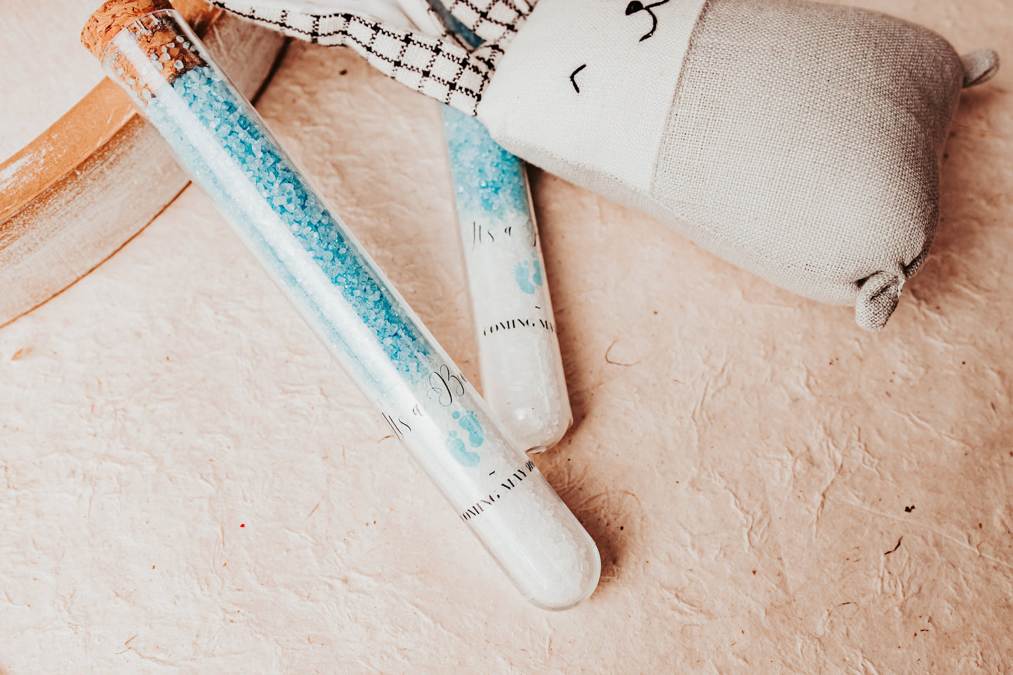 Baby Shower Bath Salts: Pink & Blue Spa Favors