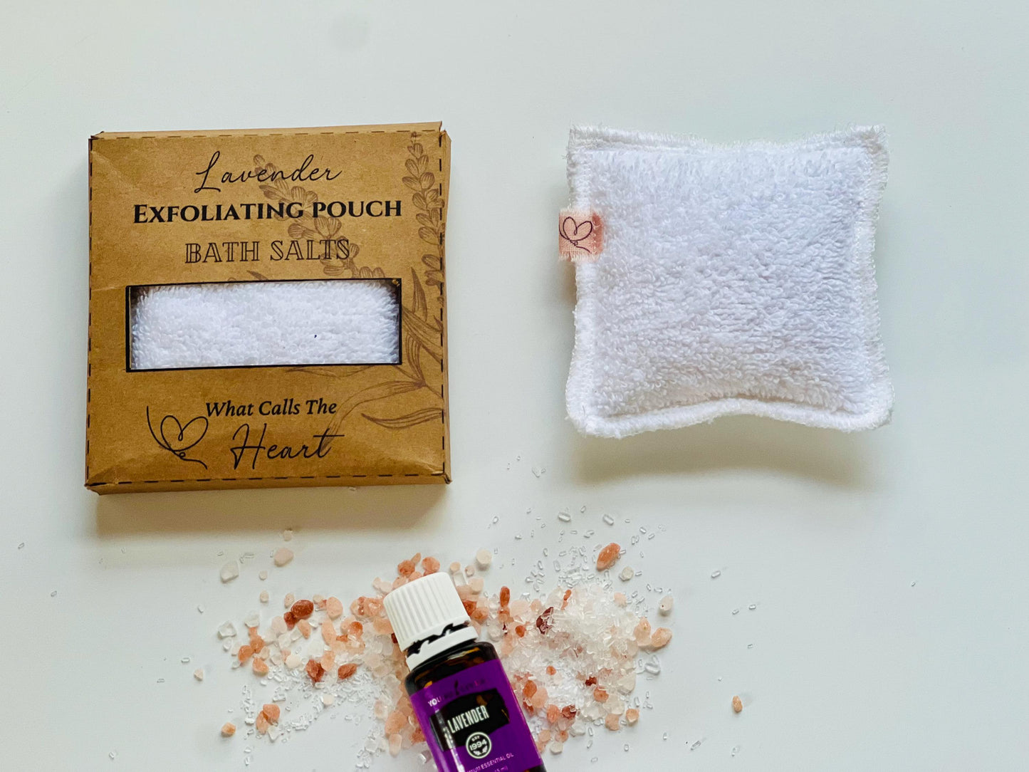 Lavender Exfoliating Bath Salts Pouch: Natural Self Care Gift