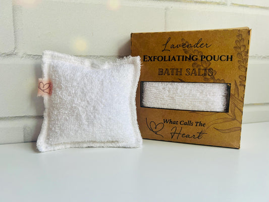 Lavender Exfoliating Bath Salts Pouch: Natural Self Care Gift