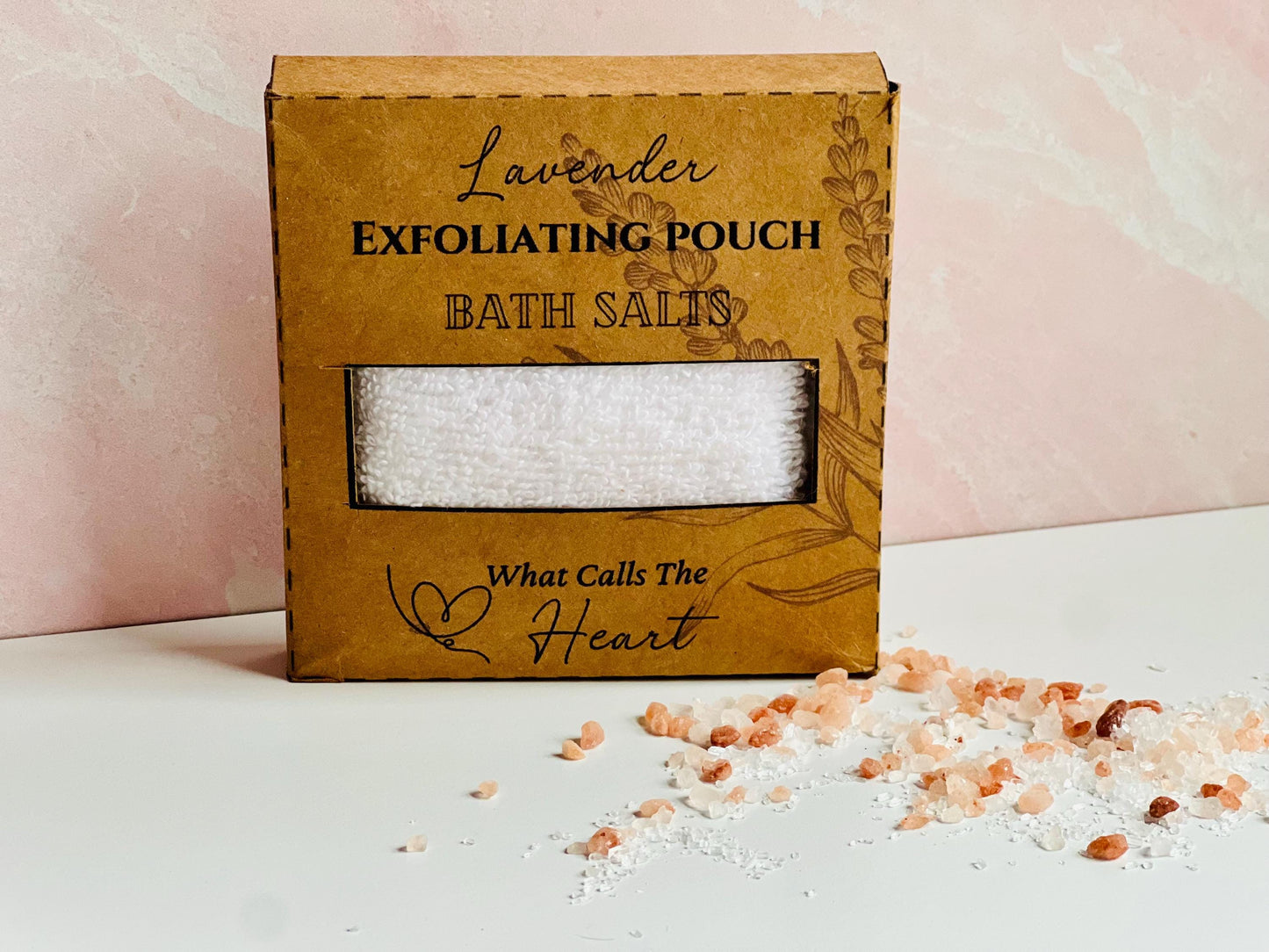 Lavender Exfoliating Bath Salts Pouch: Natural Self Care Gift