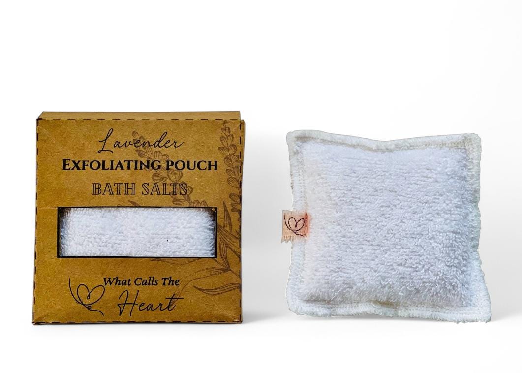 Lavender Exfoliating Bath Salts Pouch: Natural Self Care Gift
